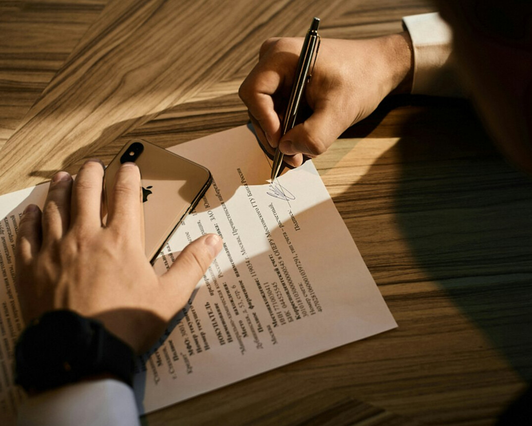 person reviewing contract