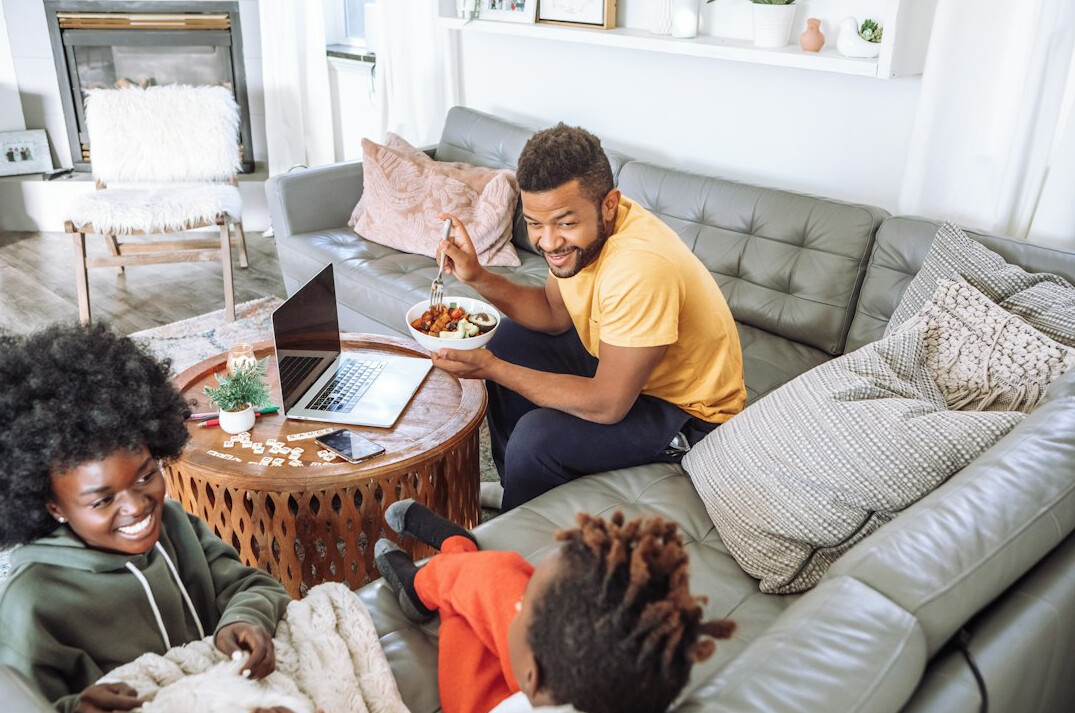 family discussing finances